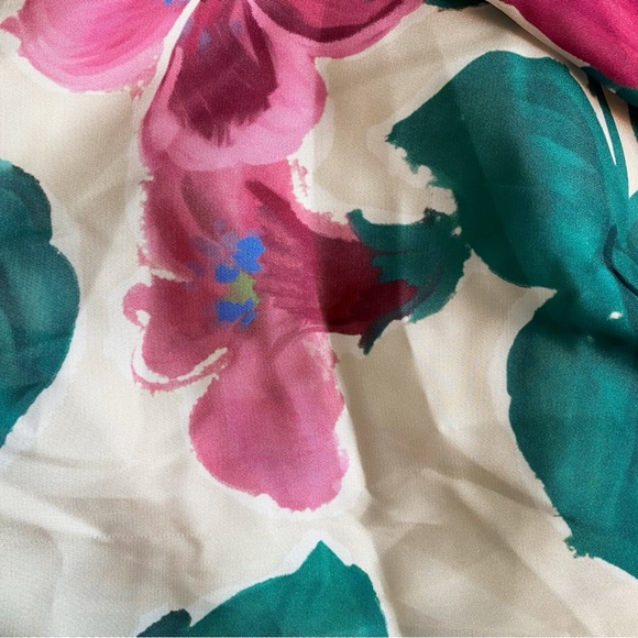 🌺 ZARA BOHO GREEN PINK MULTI SATIN WIDE LEG JUMPSUIT! - Picture 12 of 16